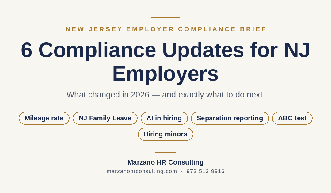 New Jersey Employment Law Changes in 2026: 6 Updates Every Employer Should Act On