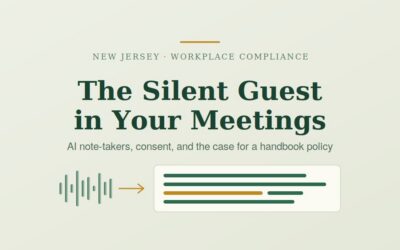 The Silent Guest in Your Meetings: AI Note-Takers, NJ Law, and Your Handbook